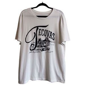 Tecovas White Short Sleeve Graphic Tee with Black Print